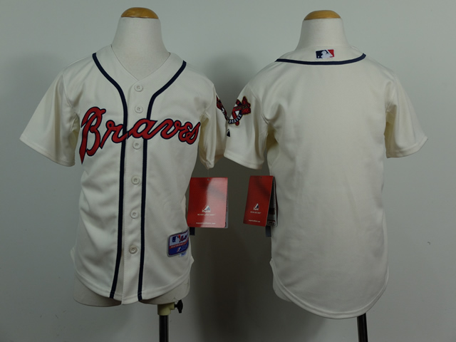 Youth Atlanta Braves Blank Cream MLB Jerseys->youth mlb jersey->Youth Jersey